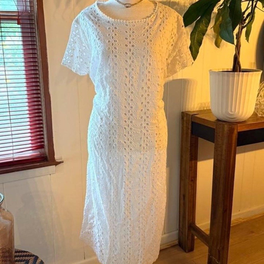 ILe New York Eyelet Lace Maxi Summer Dress Women's Size 16